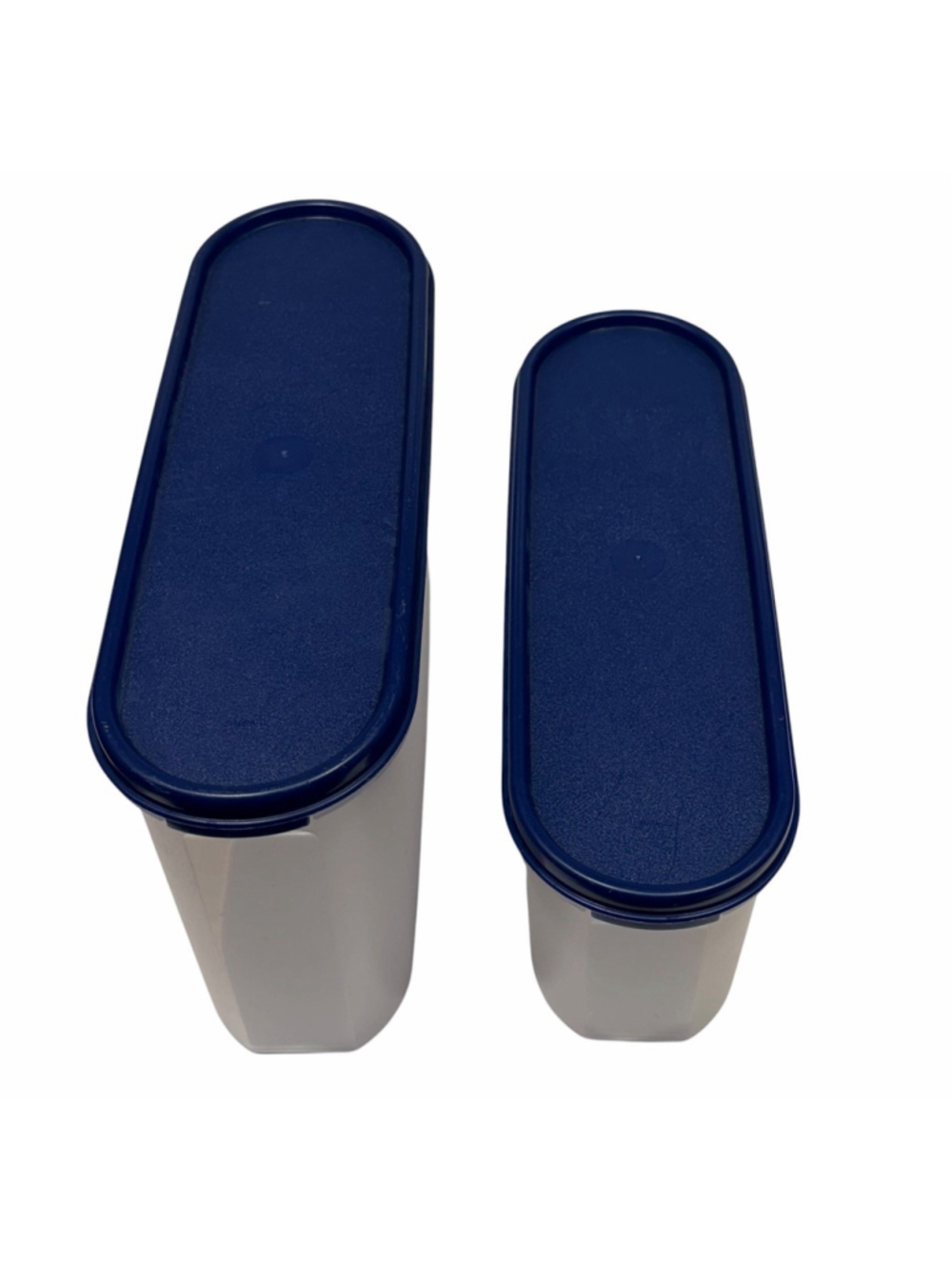 Tupperware Modular Mates Oval #2 #3 Pantry Storage Canister Set 2 Blue Seals